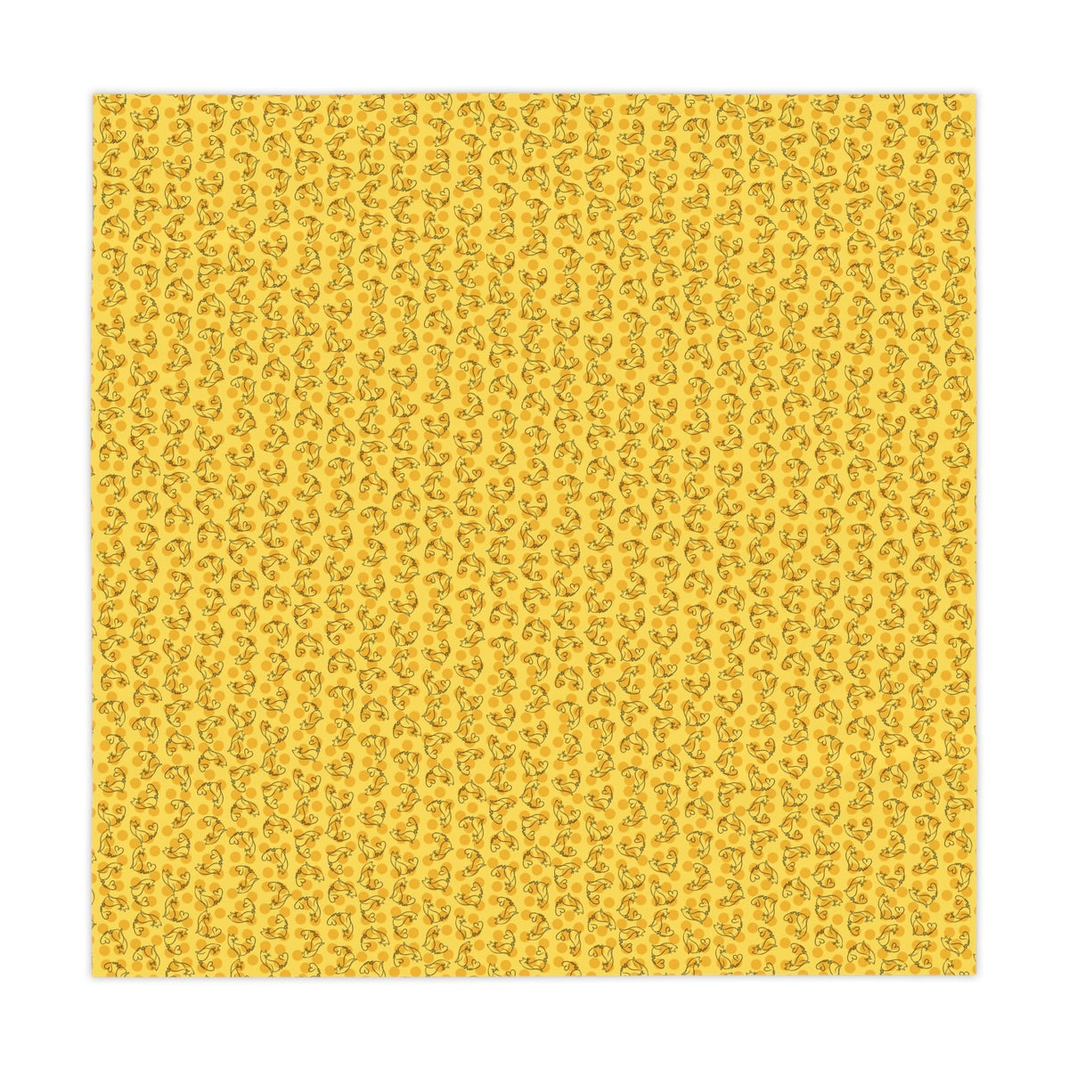 Golden Purr Cat Tablecloth – Minimalist Line Art Design (55" × 55")