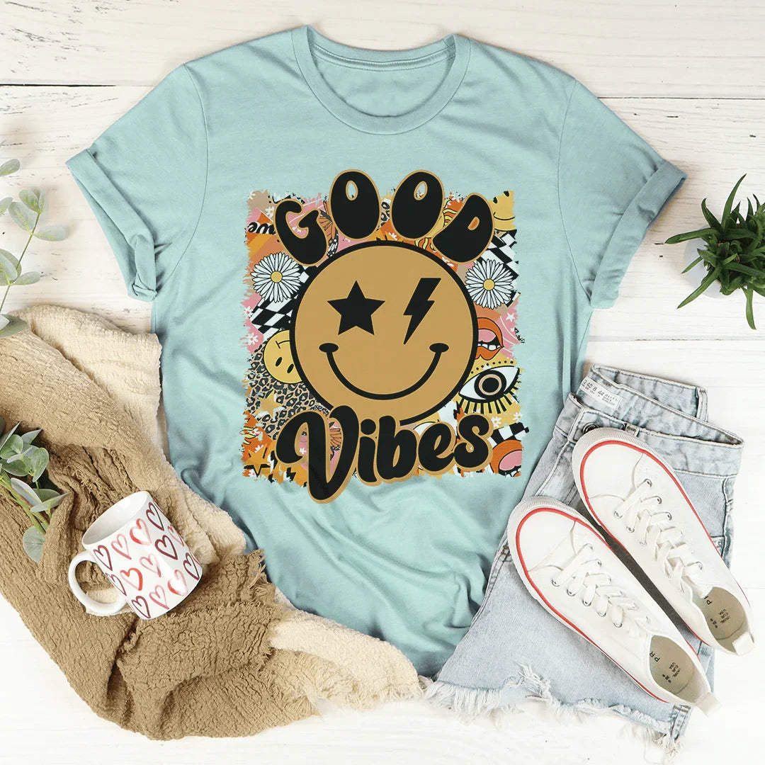 T-shirt Good Vibes - Confort en Coton Doux