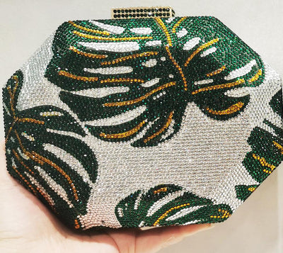 Green Leaf Hot Diamond Bag Dinner Handheld Bag Chain - Korvel