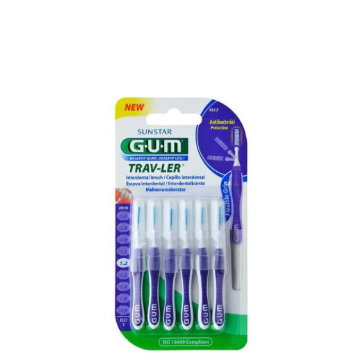 Gum Trav-Ler Brush Heads Fine Cylindrical Size 3 - 6 Pack