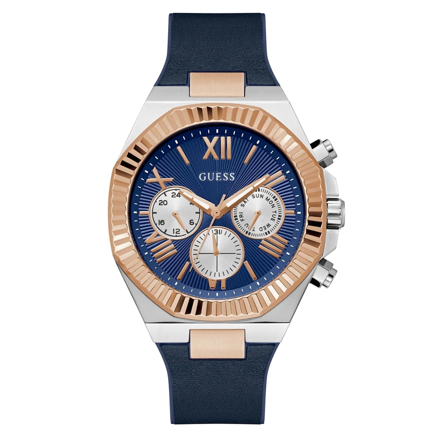 Reloj Equity para Hombre de Guess - Esfera Azul con Correa de Silicona