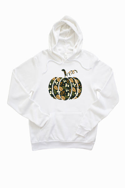 Sudadera con capucha con estampado floral de calabaza h0019
