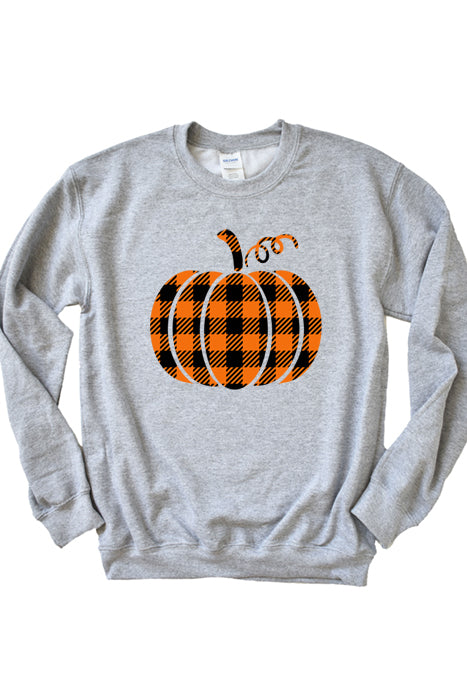 Gingham Pumpkin Cozy Sweatshirt - Korvel