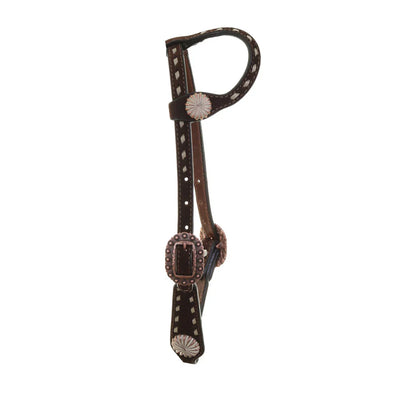 Elegant Cream Buckstitch Leather Headstall - Korvel