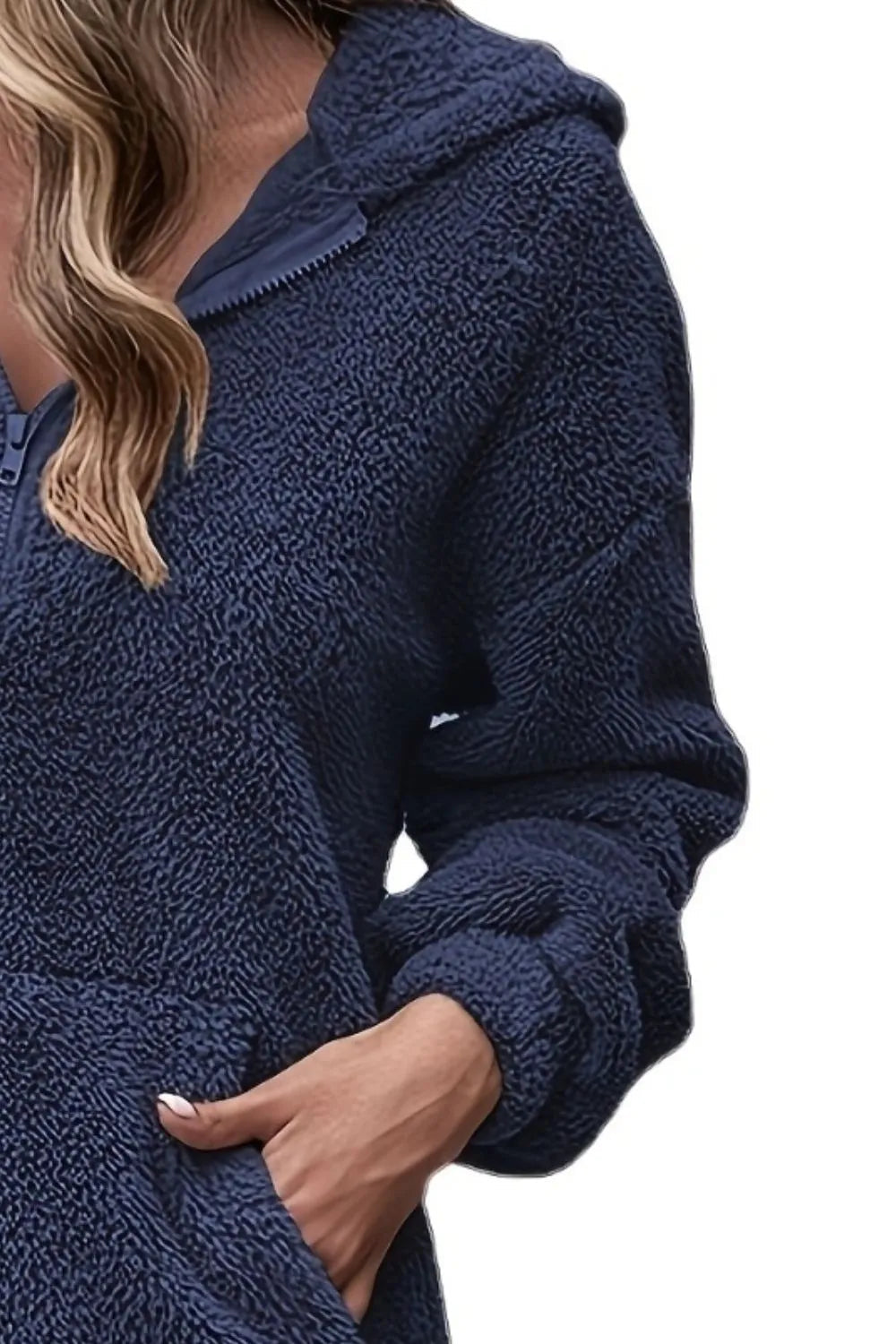 Half Zip Dropped Shoulder Oversized Hoodie - Korvel