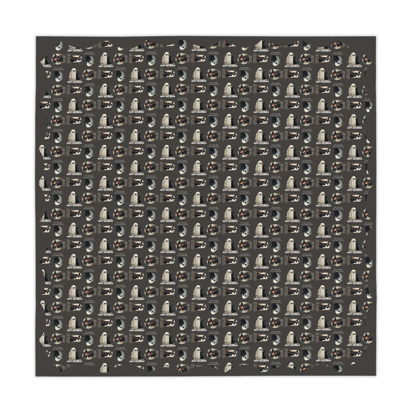 Halloween Cat Pattern Tablecloth for Festive Dining