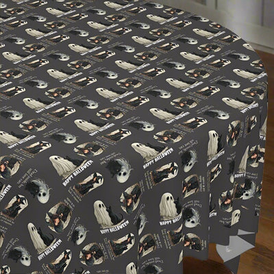 Halloween Cat Pattern Tablecloth for Festive Dining
