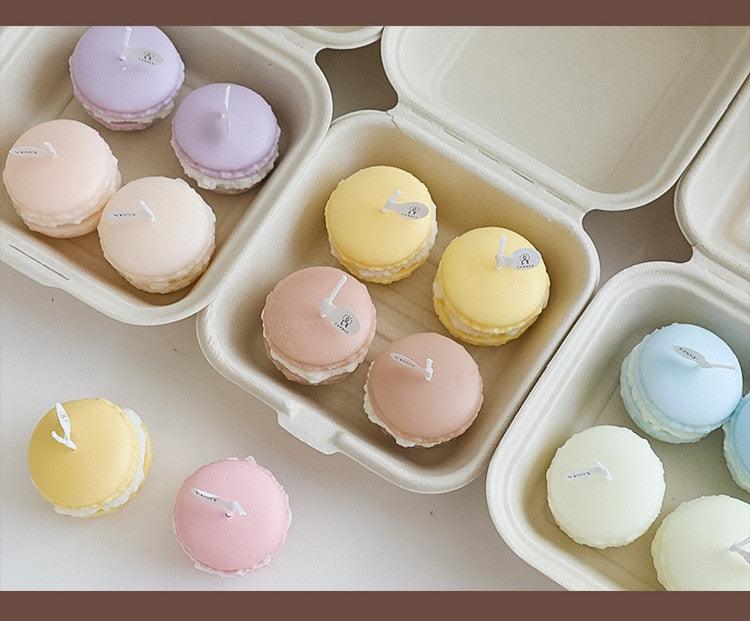 Juego de Velas Aromáticas de Macarons Hechas a Mano para Decoración del Hogar