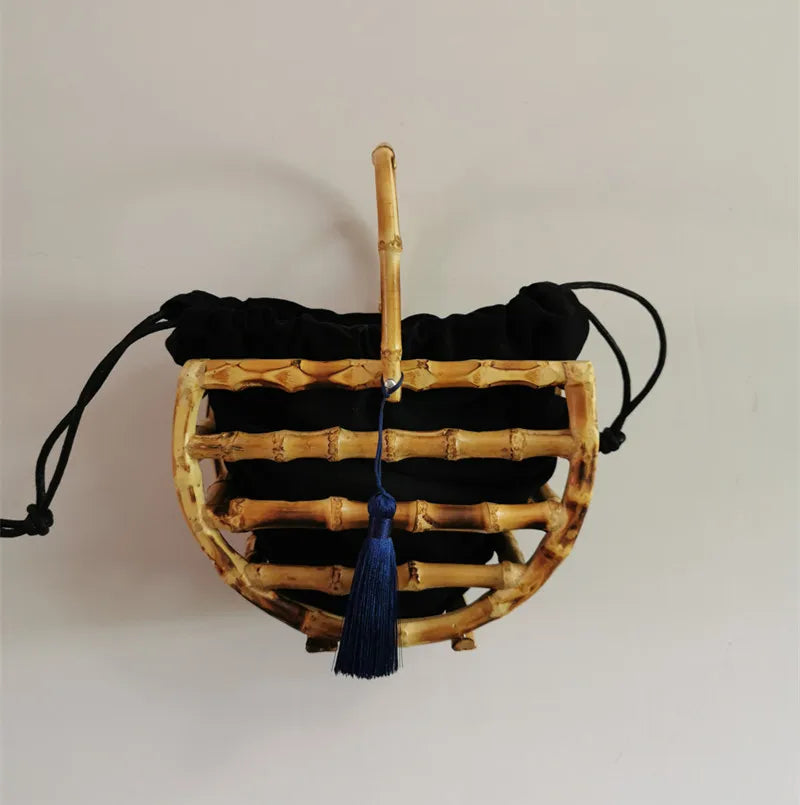 Handmade Bamboo Knot Bag with Tassels