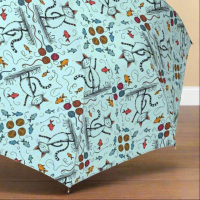 Whimsical Cat Print Umbrella for All Seasons - Korvel
