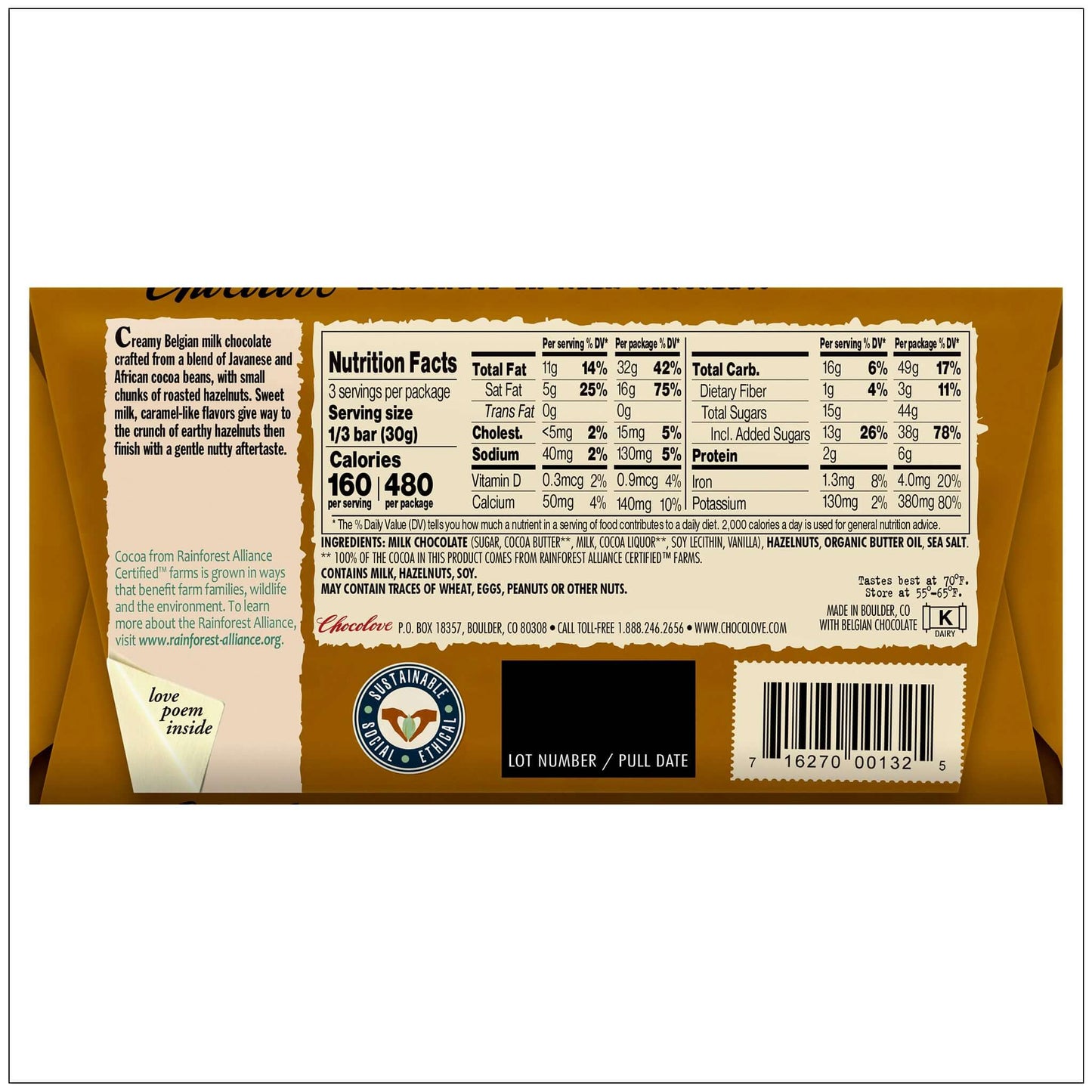 Noisettes en Chocolat au Lait