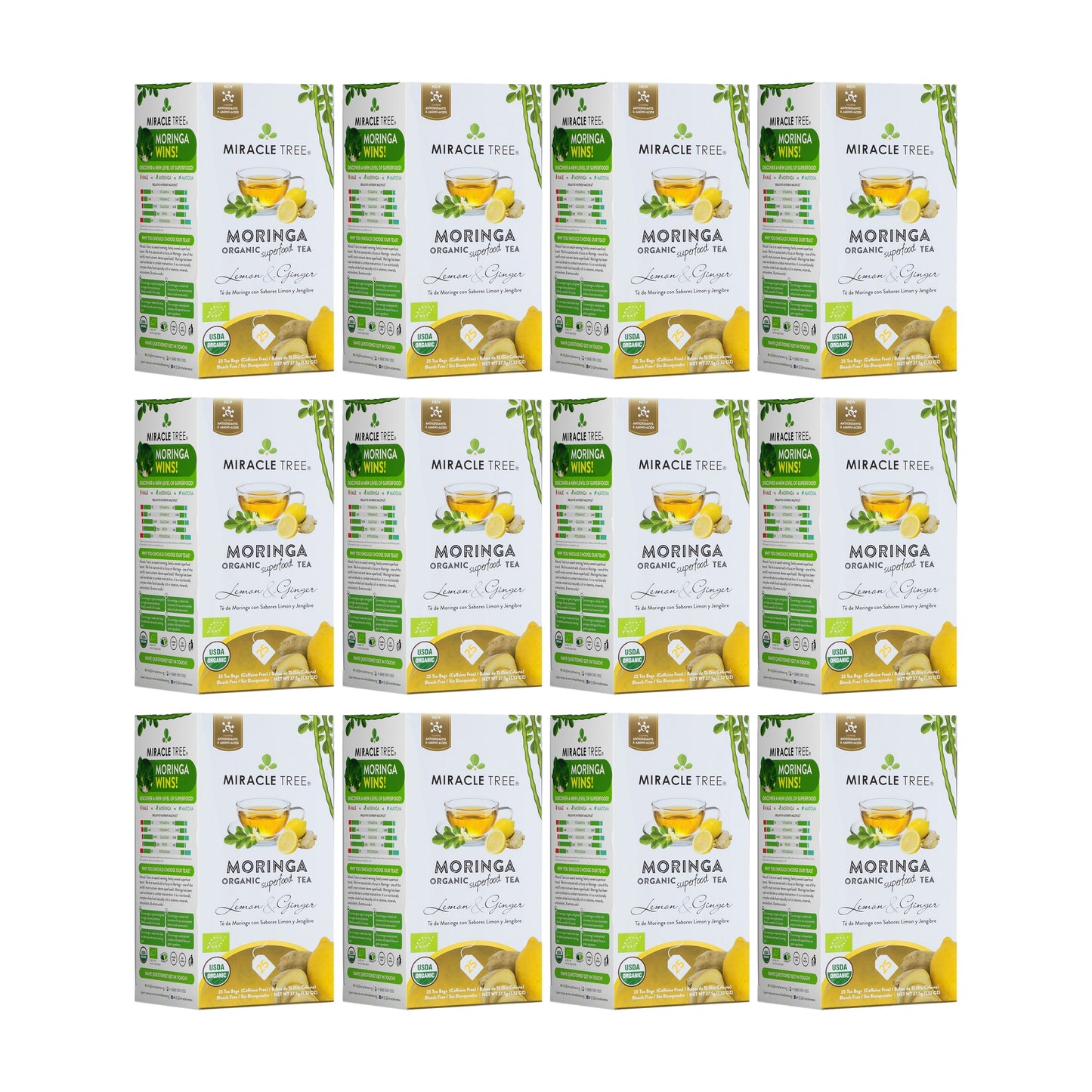 Thé Moringa Bio avec Citron et Gingembre