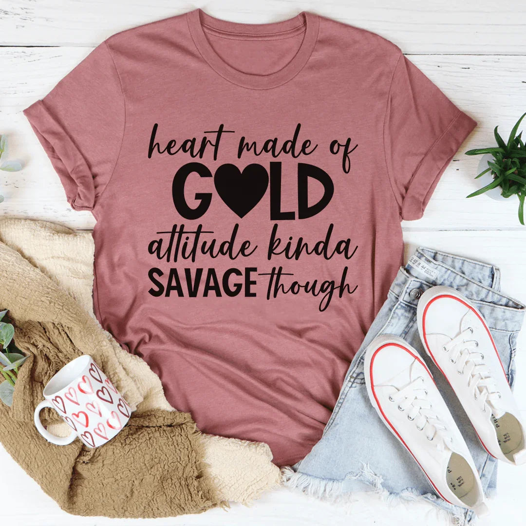 Camiseta Corazón Hecho De Oro