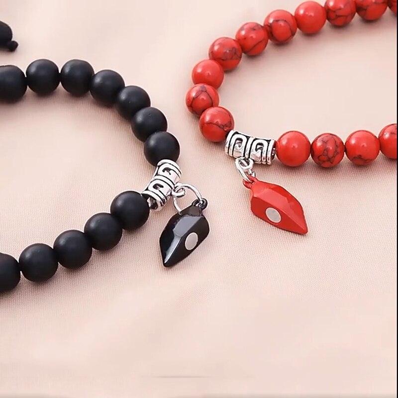 Bracelet Couple Magnétique Cœur - Bijoux Amour Ajustables