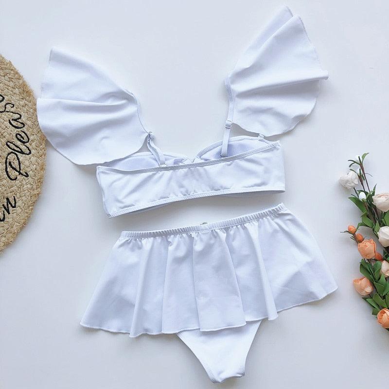 High Waist Flounce Bikini Set for Women