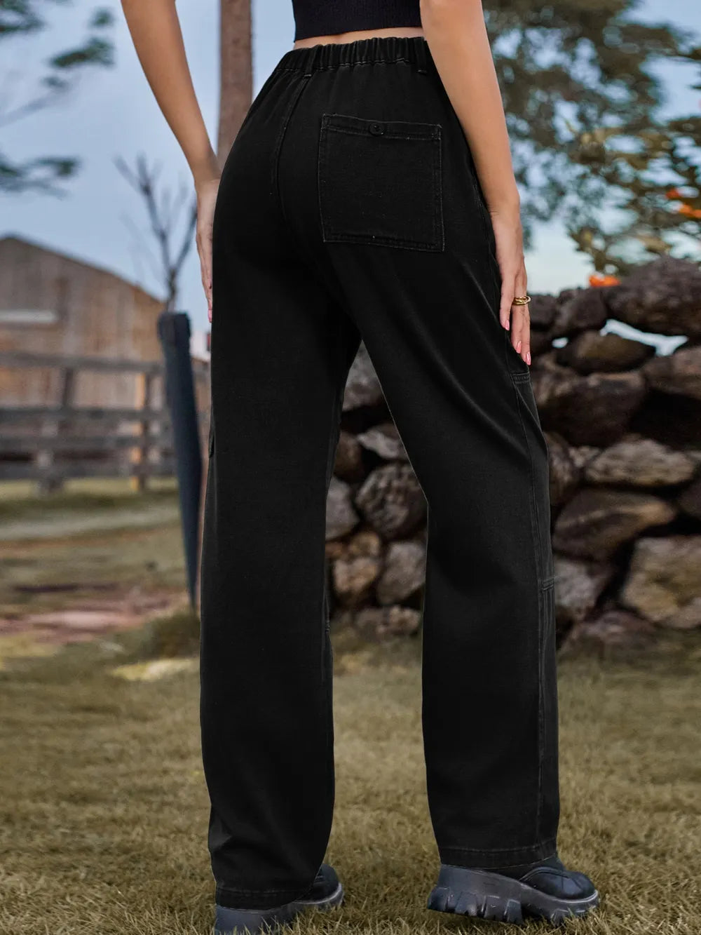 High Waist Cargo Straight Jeans - Korvel