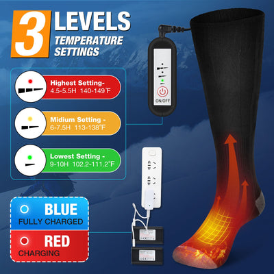 Premium Heated Crew Socks with 3-Speed Electric Heating
