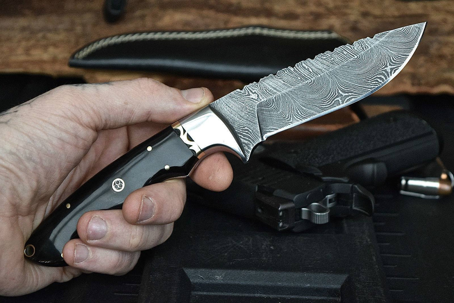 Artisan Crafted Hunting Knife with Premium Leather Sheath - Korvel