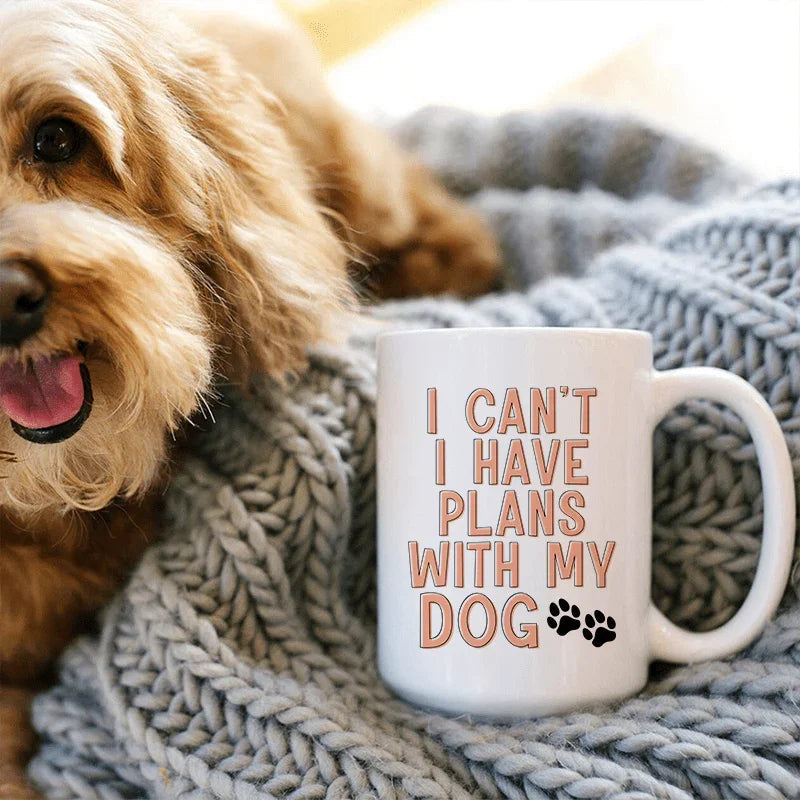 Je ne peux pas, j'ai des projets avec mon chien - Mug en céramique - 15 oz