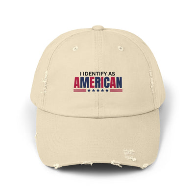 Me Identifico como Americano Gorro Unisex Desgastado