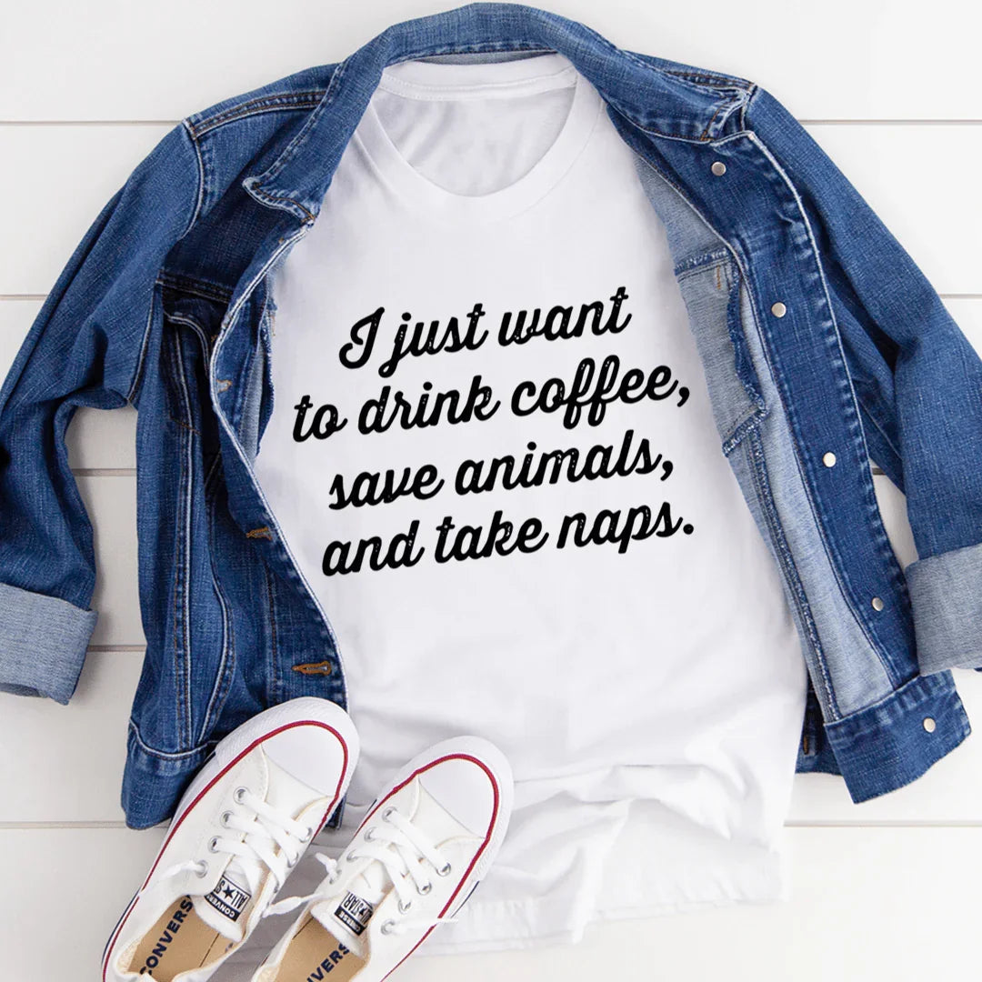 Coffee, Animals, and Naps Tee