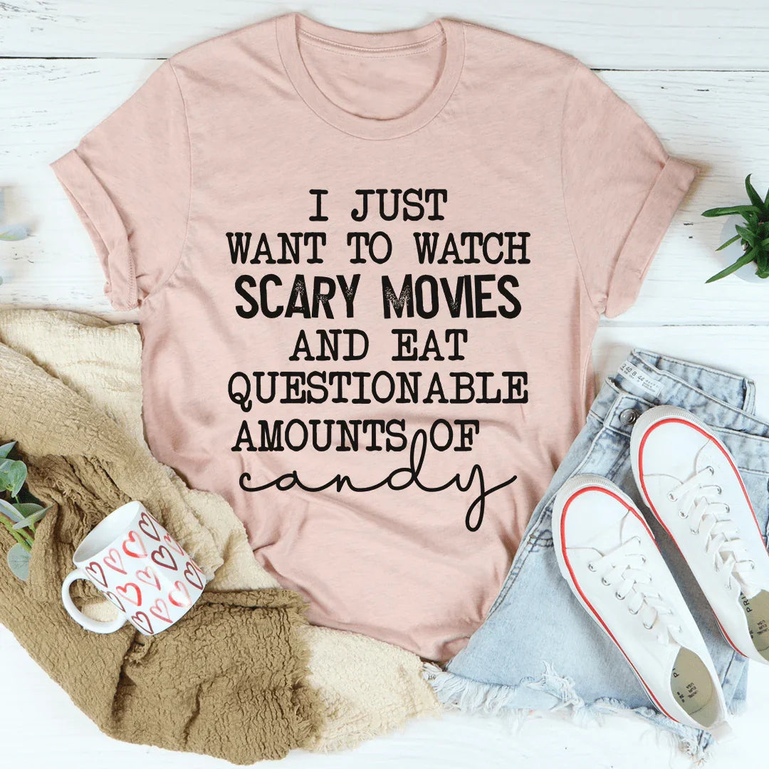 Solo Quiero Ver Películas de Terror y Comer Dulces Tee