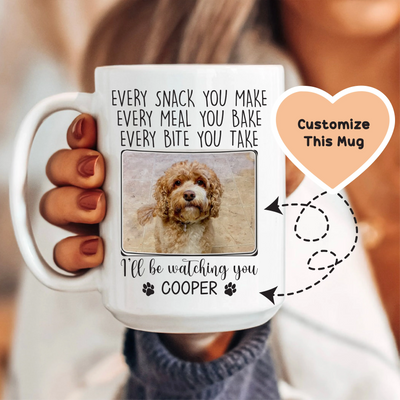 Taza personalizada para mascotas "Te estaré vigilando"