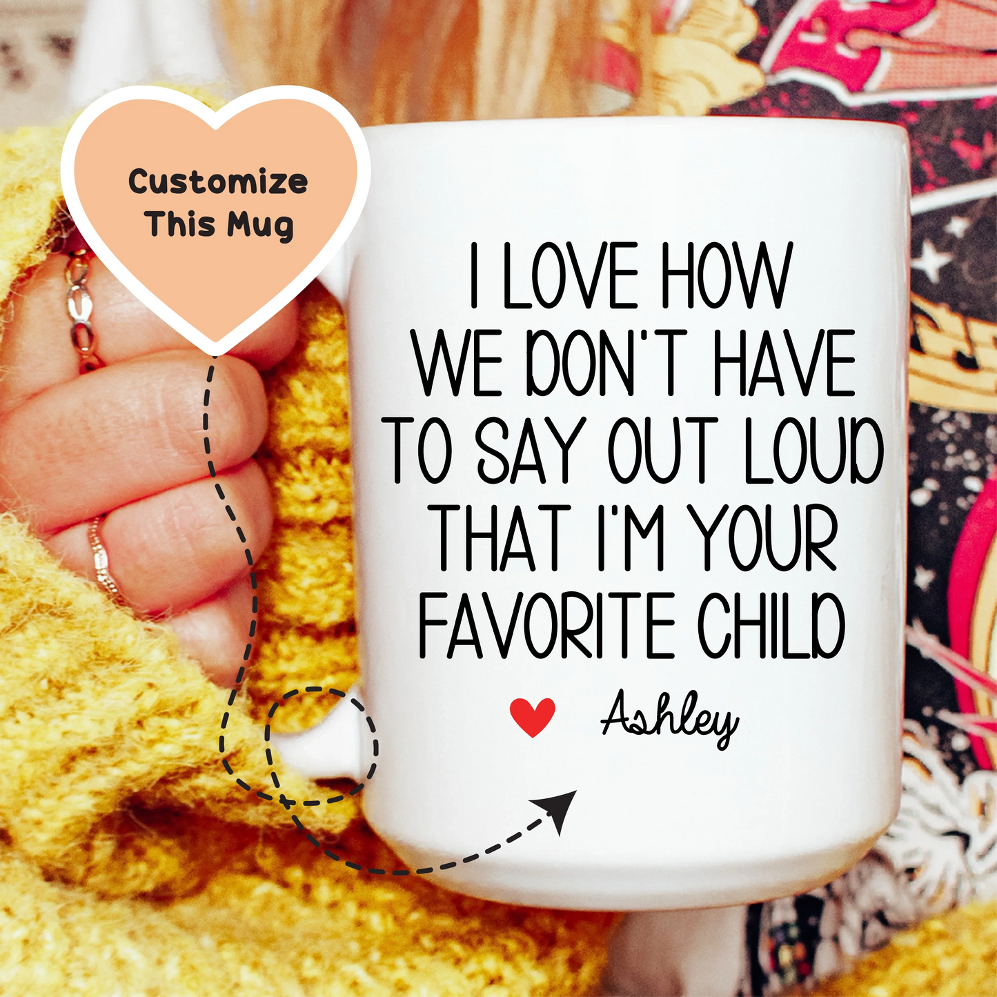 Mug personnalisé 'Enfant préféré' - Cadeau parfait pour les parents