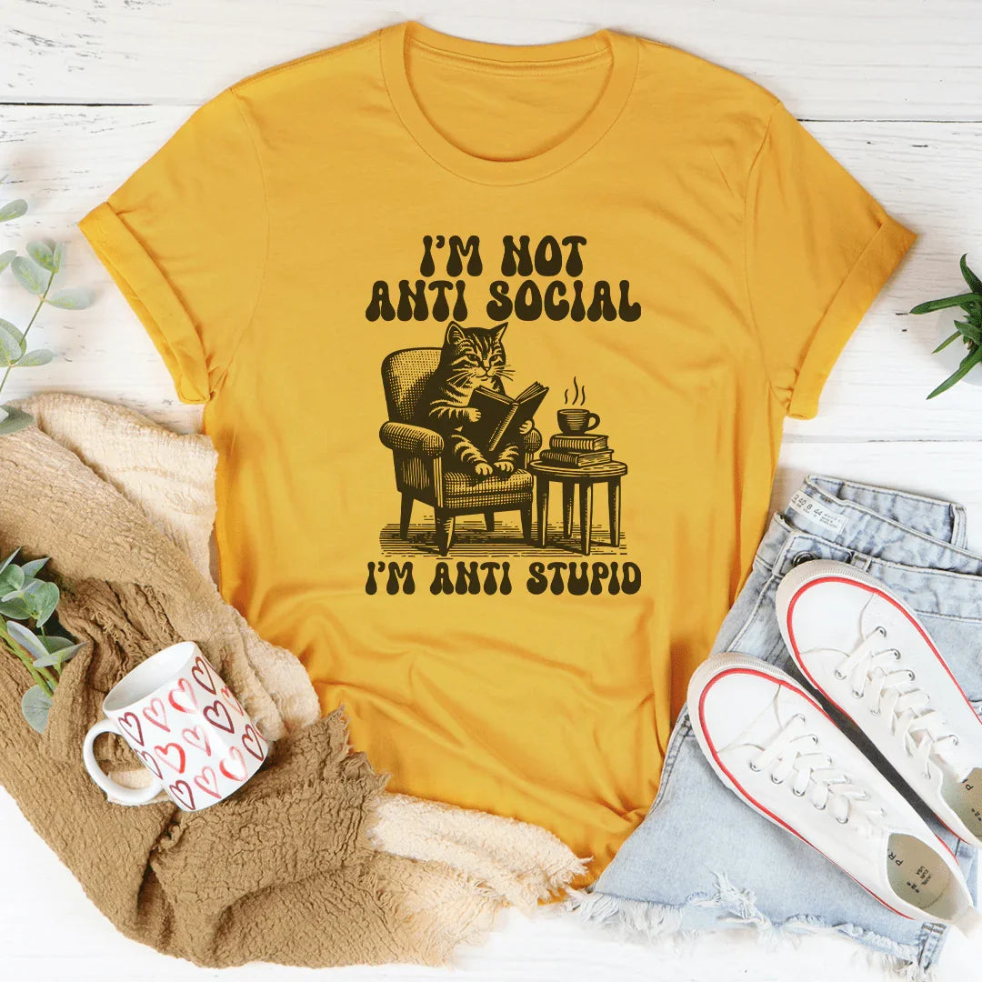 Camiseta No soy antisocial, soy antiestúpido