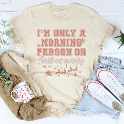 Solo soy una persona de mañana en la mañana de Navidad camiseta
