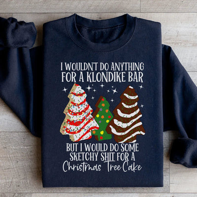 Sudadera con diseño de pastel y árbol de Navidad que haría cosas raras