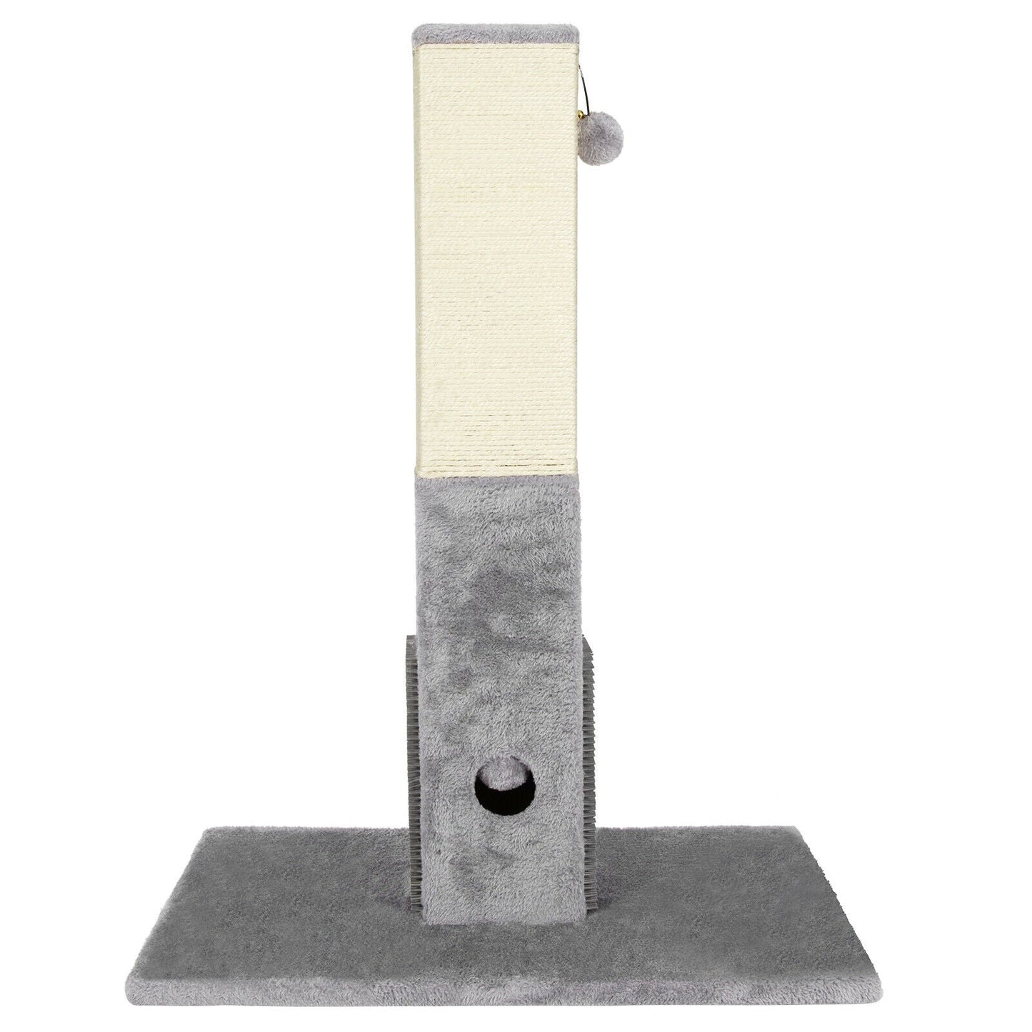 Griffoir pour chat de 31 pouces avec corde de sisal et balles en peluche - Gris