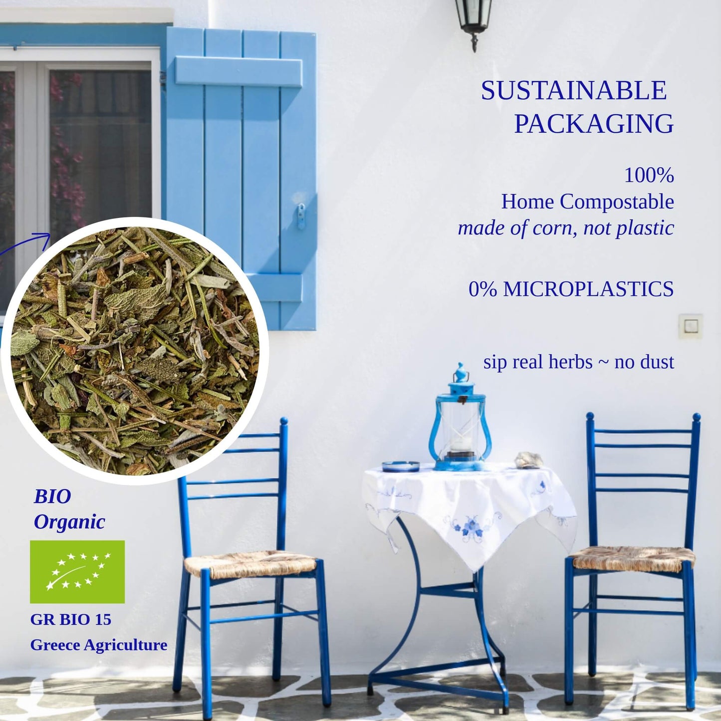 Tisane Ikaria – Mélange revitalisant des zones bleues à base de pissenlit, de sauge et de romarin