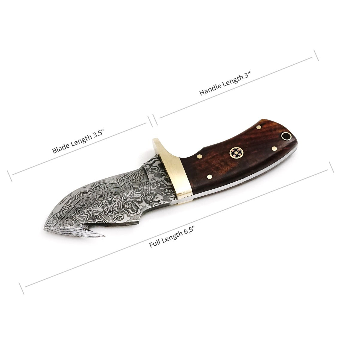 Premium Damascus Steel Guthook Knife for Outdoor Adventures - Korvel