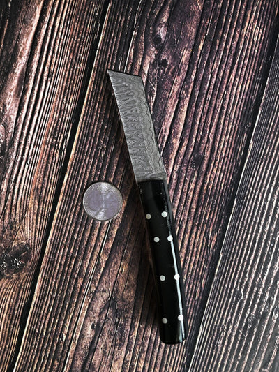 Exquisite Handmade Damascus Tanto Knife with Buffalo Horn Handle - Korvel