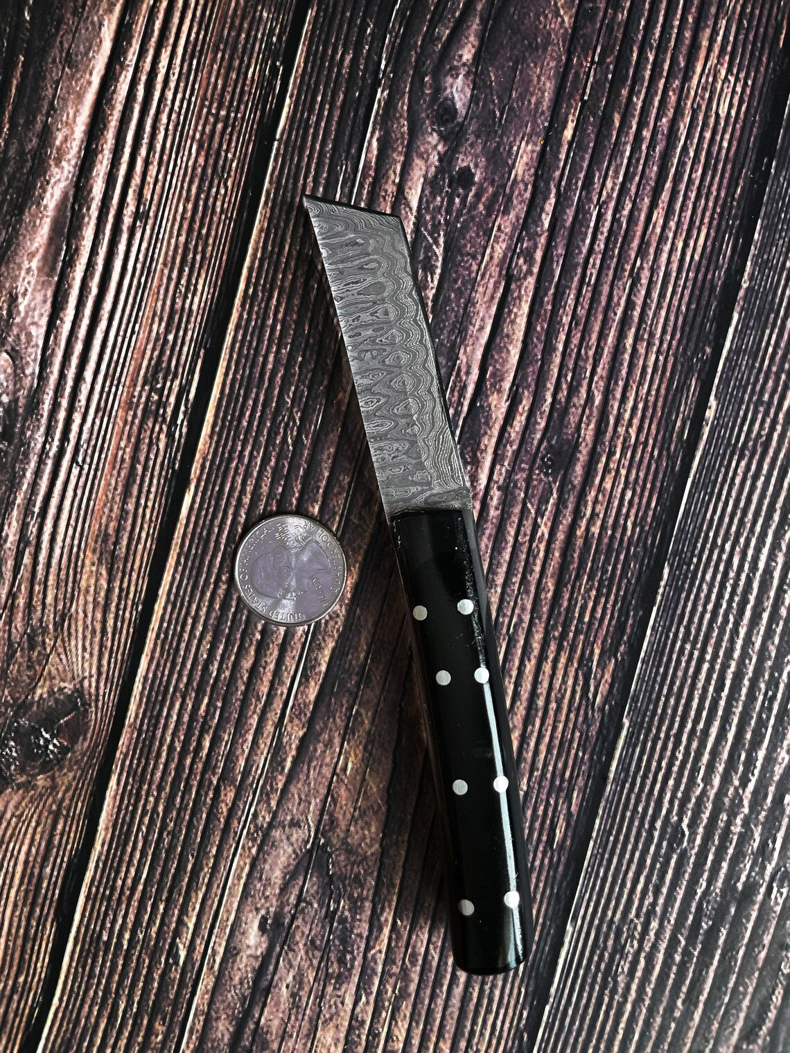 Exquisite Handmade Damascus Tanto Knife with Buffalo Horn Handle - Korvel