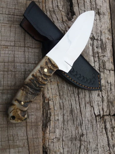 Premium D2 Steel Hunting Knife with Authentic Mountain Sheep Horn Handle – 8.5" | KBS Knives - Korvel