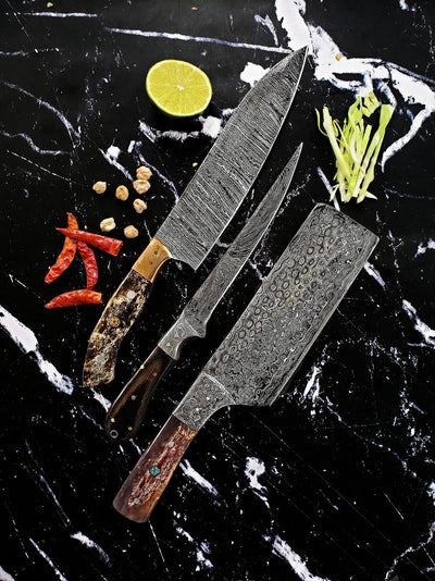 Premium Damascus Kitchen Knife Collection - Korvel