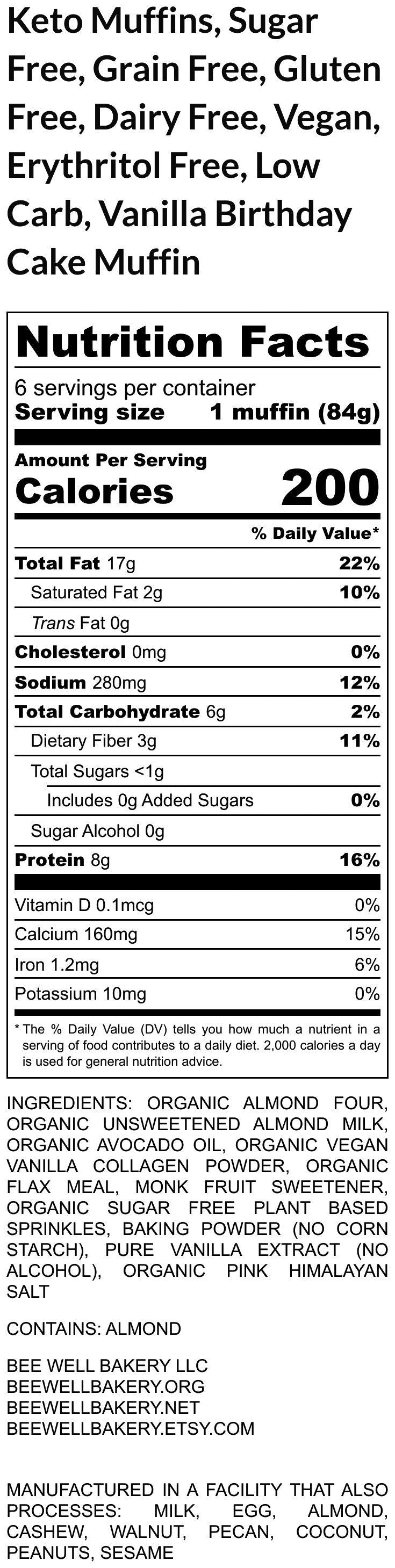 Muffins KETO Premium - Sans céréales, Sans sucre, Sans gluten, Végan