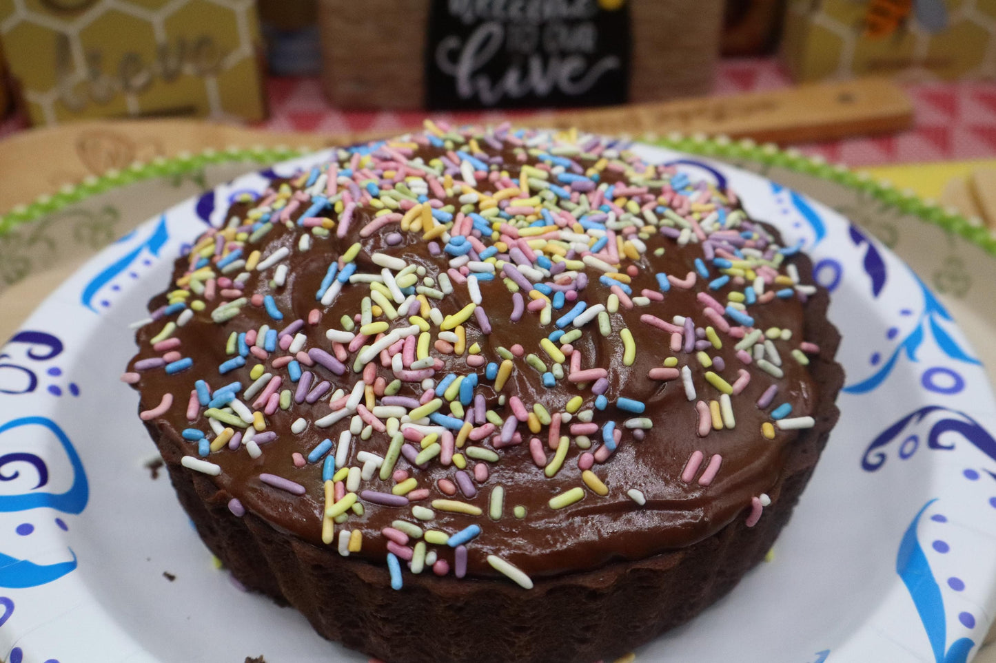 Pastel de Cumpleaños Vegano Sin Gluten - Delicia de 7 pulgadas