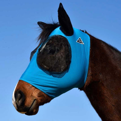Comfort Fit Lycra Fly Mask in Vibrant Blue - Korvel