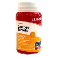 Leader Glucose Tablets - Orange Flavor (50 Count)