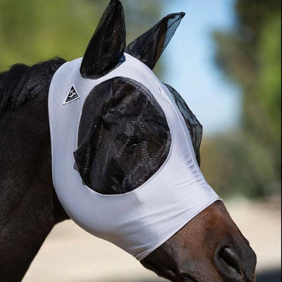 Charcoal Lycra Fly Mask with Mesh Ears and Eyes - Korvel
