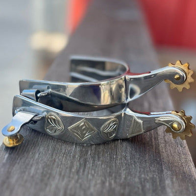 Elegant Poker-Themed Stainless Steel Spurs - Korvel