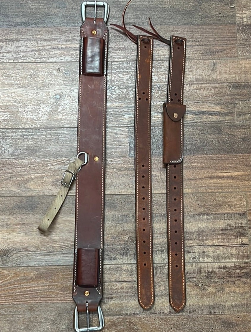 Premium Chestnut Girth Set for Barrel Racing | Double J - Korvel