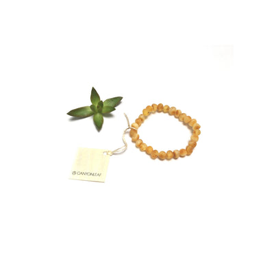 Bracelet pour adulte en ambre baltique miel brut