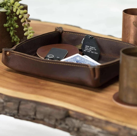 Customizable Premium Leather Valet Tray - Korvel