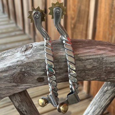 Durable Twisted Band Stainless Steel Spurs - Korvel