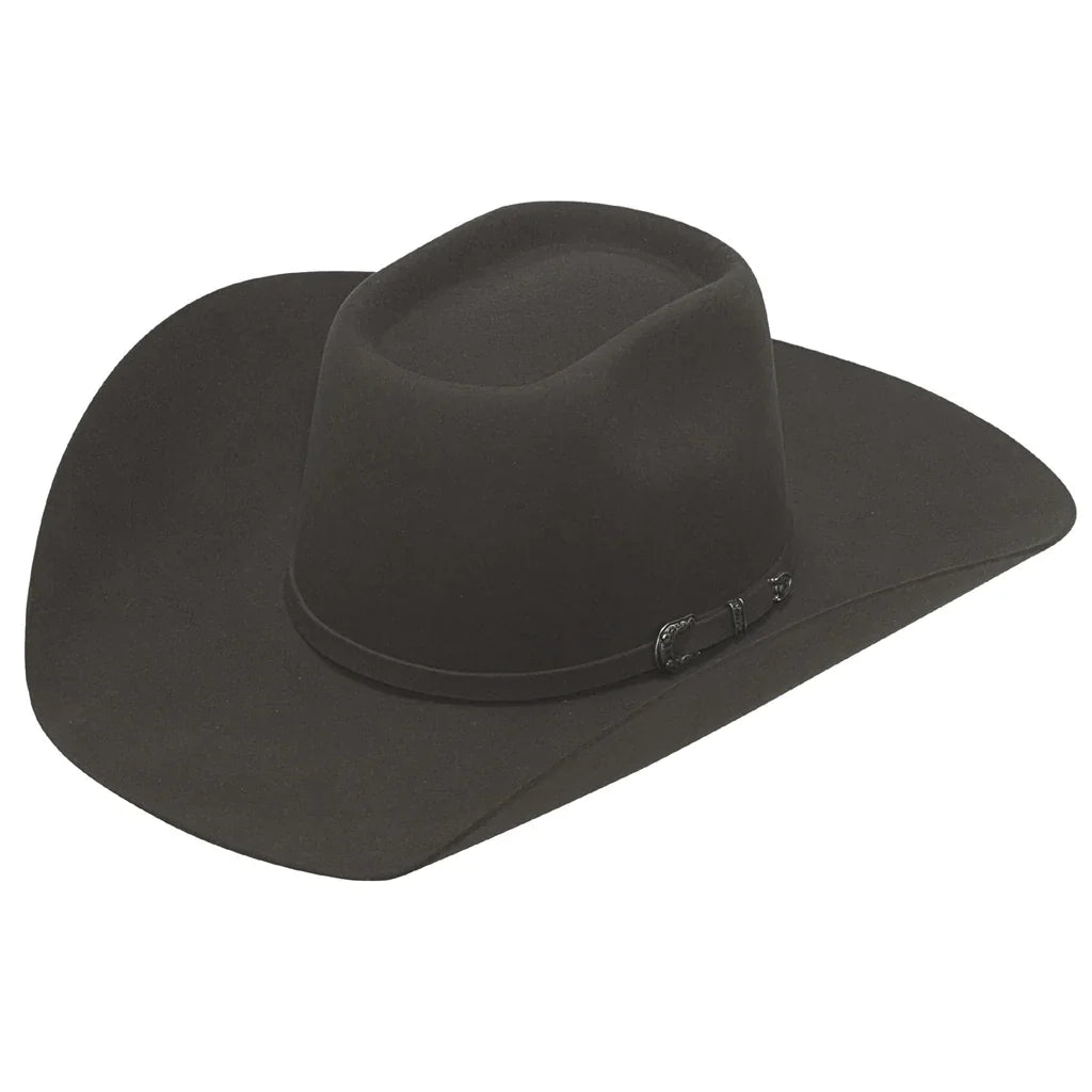 Premium 5X Grey Wool Blend Hat with Brick Top - Korvel