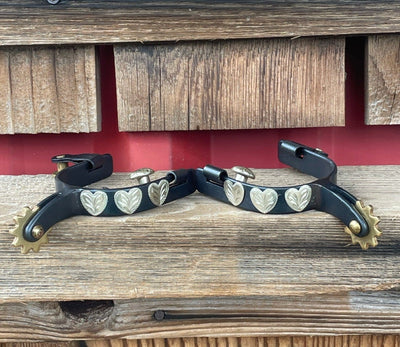 Youth Black Heart-Shaped Spurs for Equestrian Style - Korvel